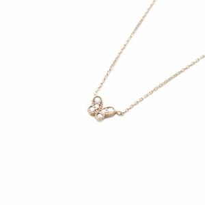 ネックレス K10YG 0.06ct ダイヤモンド バタフライ イエローゴールド /SR