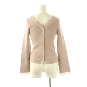 Apuweiser-riche 25AW レーストリム2WAYカーデプルオーバー リブニット Vネック 2 スモークピンク /CX OS