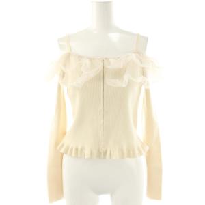 25SS ラッフルオフショルニット カットソー 長袖 F アイボリー /DO OS