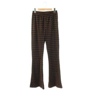 21222465110 Wave Velor Flare Pants パンツ 総柄 フレア F ブラウン
