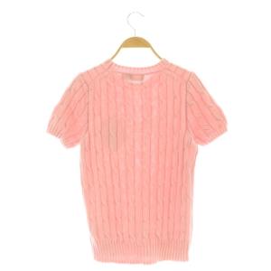 POLO RALPH LAUREN ケーブルニット ショートスリーブセーター ニット プルオーバー M ピンク /CX OS