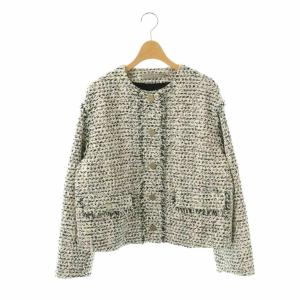 25SS JILL TWEED ROSIE ジャケット ツイード 38 ブラック×ホワイト
