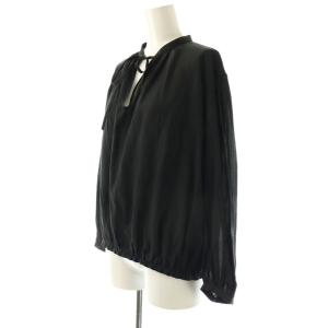 theory luxe 23AW ICY LAWN KAYAN ブラウス 長袖 シアー 38 ブラック /DO OS