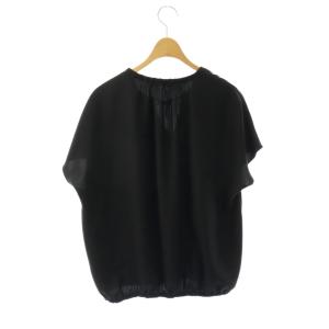 theory luxe 24SS MARVINE NOLIA ブラウス フレンチスリーブ 38 ブラック /DO OS