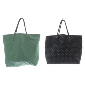 LesportSAC LARGE 2 WAY TOTE バッグ リバーシブル 緑 グリーン 黒 ブラック /SR