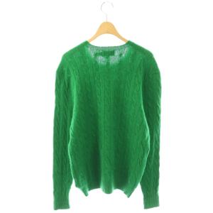 POLO RALPH LAUREN ウールカシミヤケーブルクルーネックニット セーター 長袖 L グリーン /DO OS