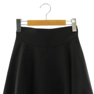 miumiu スカラップフレアスカート ひざ丈 38 黒 ブラック /SS OS