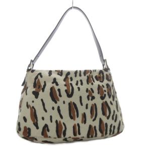 FENDI マンマバケット ハンドバッグ レオパード ハラコ アイボリー