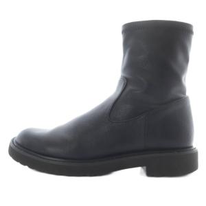 24AW 3.5cmトラックソールフィットショートブーツ レザー M 黒 ブラック /SR SH