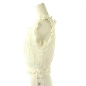 SNIDEL 25AW クロップドコットンフリルブラウス ノースリーブ F ホワイト /DF OS SH