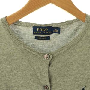 POLO RALPH LAUREN ピーマコットンカーディガン ニット XS グレー /ES OS