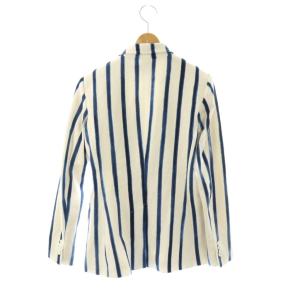POLO RALPH LAUREN 近年モデル ストライプ ダブルニット ブレザー ジャケット テーラード 0 白 紺 /NR OS