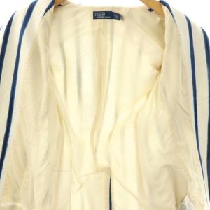 POLO RALPH LAUREN 近年モデル ストライプ ダブルニット ブレザー ジャケット テーラード 0 白 紺 /NR OS