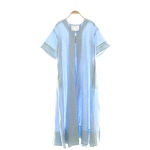 25SS V-Neck Pleated Dress ワンピース F ライトブルー