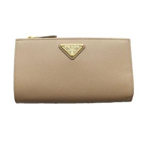 サフィアーノトライアングル 長財布 ピンクベージュ