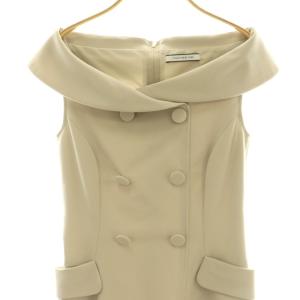 FOXEY NEW YORK キャサリン ノースリーブワンピース 38 ベージュ