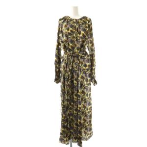 エイチ H LIBERTY SILK DRESS ドレス ワンピース ロング 長袖 シルク USA4 マルチカラー