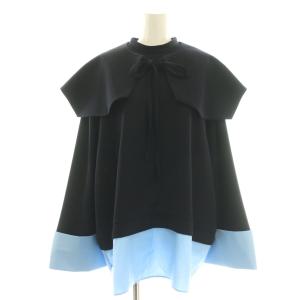 26SS DOUBLE CUFFS BOX PULLOVER プルオーバー ブラウス バイカラー ケープ付き