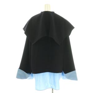 ENFOLD 26SS DOUBLE CUFFS BOX PULLOVER プルオーバー ブラウス バイカラー ケープ付き