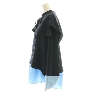 ENFOLD 26SS DOUBLE CUFFS BOX PULLOVER プルオーバー ブラウス バイカラー ケープ付き