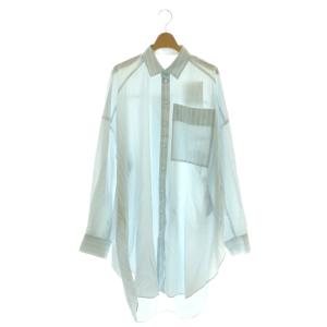 26SS SLIT SHIRT シアー 38 ライトブルー