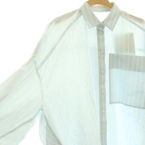 ENFOLD 26SS SLIT SHIRT シアー 38 ライトブルー