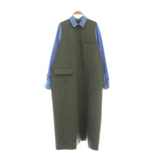 26SS BRAZER DRESS ワンピース 38 グレー ブルー 300JS233-2601