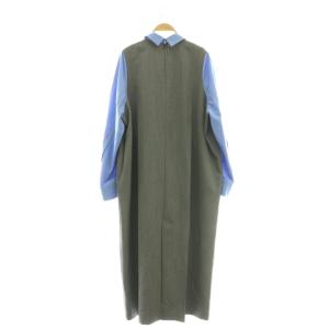 ENFOLD 26SS BRAZER DRESS ワンピース 38 グレー ブルー 300JS233-2601