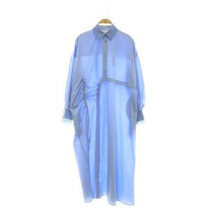 24SS flare shirt dress ワンピース シャツワンピース S ブルー /CX OS