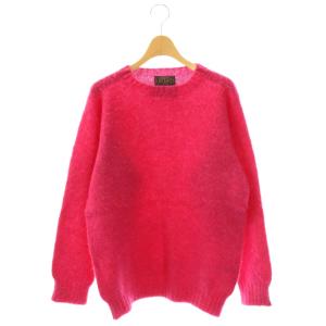 HAND FRAME KNITTEDシェットランドクルーニット セーター プルオーバー ウール M ピンク