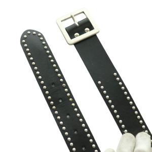 BEAMS レザースタッズベルト M 黒 ブラック シルバーカラー /SS OS AD