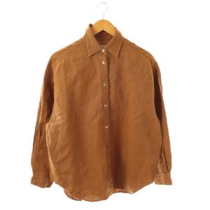 25SS LIBECO LINENオーバーシャツ 長袖 ブラウン /HK OS