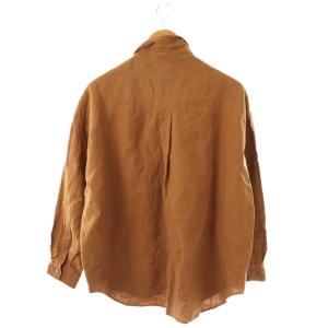 Framework 25SS LIBECO LINENオーバーシャツ 長袖 ブラウン /HK OS