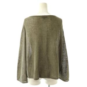 pas de calais ニット セーター 麻 M カーキ メッシュ編み プルオーバー /OK OS