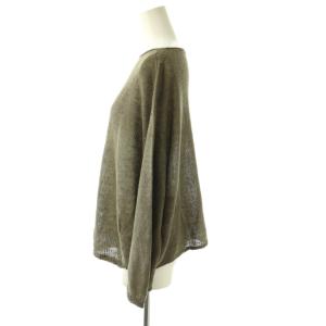 pas de calais ニット セーター 麻 M カーキ メッシュ編み プルオーバー /OK OS