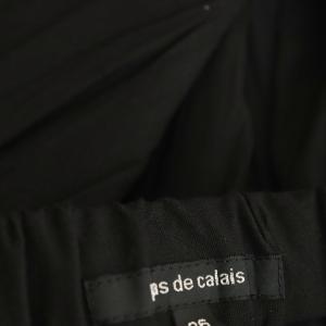 pas de calais イージーパンツ S ブラック プリーツ クロップド丈 /OK OS