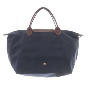 Longchamp ル プリアージュ トートバッグ M ハンドバッグ 紺 ネイビー 茶色 ブラウン /SR
