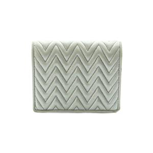 miumiu マテラッセ 財布 二つ折り 小銭入れ レザー キルティング加工 シルバーカラー /MI OS OH