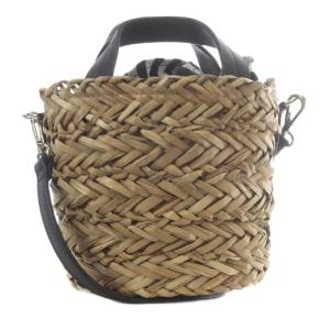 BORDERS at BALCONY BLACK BASKET BAG MINI かごバッグ ハンドバッグ ショルダーバッグ 2way 茶色