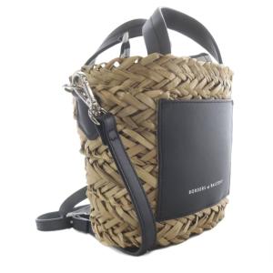 BORDERS at BALCONY BLACK BASKET BAG MINI かごバッグ ハンドバッグ ショルダーバッグ 2way 茶色