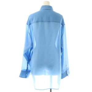 BARNEYS NEW YORK ウォッシャブル シアー素材シャツ F ブルー /DF OS