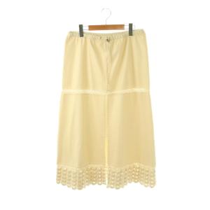 Faux Leather Crochet Skirt スカート ロング フレア F アイボリー /DO