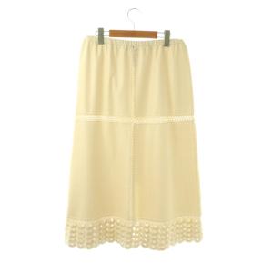 babaco Faux Leather Crochet Skirt スカート ロング フレア F アイボリー /DO