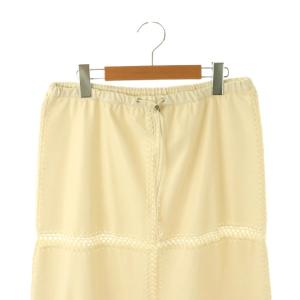 babaco Faux Leather Crochet Skirt スカート ロング フレア F アイボリー /DO