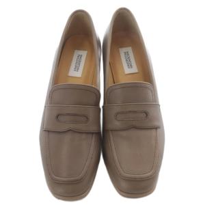 MACKINTOSH PHILOSOPHY MACKINTOSHPHILOSOPHY ヒールアップ ローファー レザー スクエアトゥ 22.5cm 茶色 ブラウン 676413 /SR