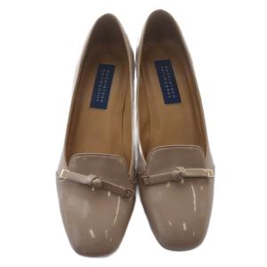 MACKINTOSH PHILOSOPHY MACKINTOSHPHILOSOPHY オールウェザー対応 リボンモチーフ パンプス スクエアトゥ 22.5cm ピンクベージュ 676369