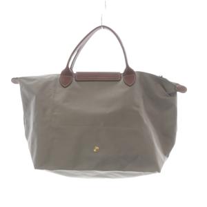 Longchamp ルプリアージュ M 折りたたみトートバッグ ハンドバッグ グレー 茶色 ブラウン /SR SH