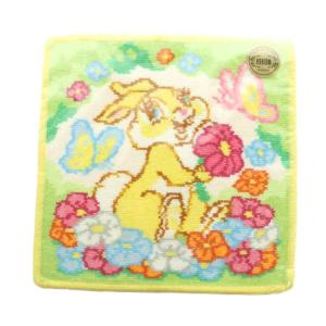 × ディズニー HAPPY SPRING ミスバニー タオルハンカチ 花柄 黄色 黄緑 マルチカラー /MI