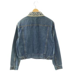 alice + olivia エンブロイダリーデニムジャケット ブルゾン コットン S 紺 /NR OS