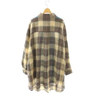 Vivienne Westwood RED LABEL 小花柄×チェック シャツ 切替 O/S ライトブルー ベージュ /DF OS